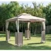 B&M Luxury Steel Framed Gazebo 2.5m - Taupe -Garden Furniture Shop 318959 GAZEBO 1