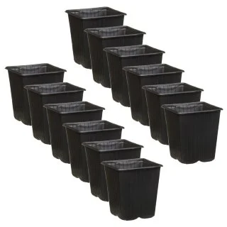B&M Black Plant Pots 12pk 4 B&M Black Plant Pots 12pk - Image 2