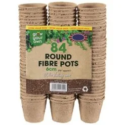 B&M Round Fibre Pots 84pk