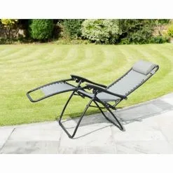 B&M Dakota Zero Gravity Relaxers - Grey 2pk -Garden Furniture Shop 331325 2 zero gravity relaxers grey