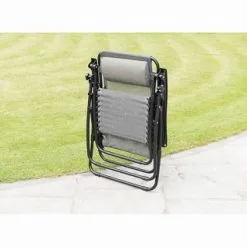 B&M Dakota Zero Gravity Relaxers - Grey 2pk -Garden Furniture Shop 331325 2 zero gravity relaxers grey 3