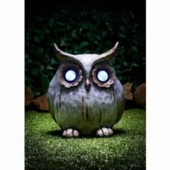 B&M Stone Effect Owl With Crystal Light Eyes
