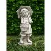 B&M Girl With Umbrella Garden Statue -Garden Furniture Shop 331543 girl with umbrella garden statue