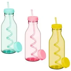 Garden Furniture Shop -Garden Furniture Shop 332536 retro bottle with swirly straw and extra lid group