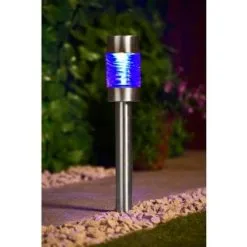 B&M Sicily XL Solar Post Lights 3pk -Garden Furniture Shop 341969 sicily 3pk xl post lights blue1