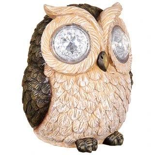 B&M Solar Resin Owl With Crystal Eyes - Brown 3 B&M Solar Resin Owl With Crystal Eyes - Brown