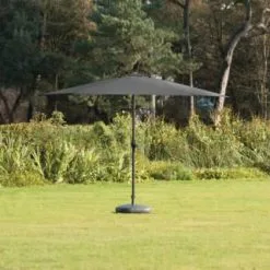 ALFRESCO LIVING Crank Handle Parasol 2.7m - Black -Garden Furniture Shop 353335 crank tilt handle parasol 1 8m black