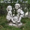 B&M Boy & Girl Seesaw Garden Statue -Garden Furniture Shop 353580 boy and girl on seesaw garden statue