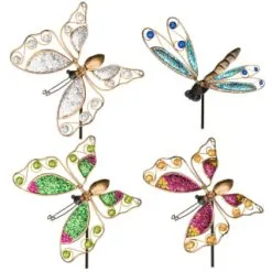 B&M Glitter Stake - Green Butterfly -Garden Furniture Shop 353659 glitter stakes main 2