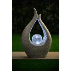 Mason & Jones - Gardening Specialists Garden Sculpture With Solar Crackle Ball