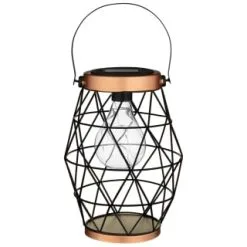B&M Metal Hexagonal Solar Lantern - Copper