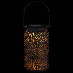 Mason & Jones - Solar Specialists Tropical Cutout Solar Lantern - Black -Garden Furniture Shop 353884 black tropical cut out lantern 2