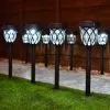 Mason & Jones - Solar Specialists Solar Powered Windsor Black Post Lights - White 8pk -Garden Furniture Shop 366418 8pk windsor post lights white led