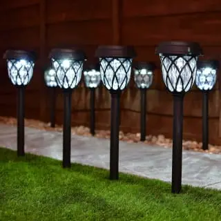 Mason & Jones - Solar Specialists Solar Powered Windsor Black Post Lights - White 8pk 3 Mason & Jones - Solar Specialists Solar Powered Windsor Black Post Lights - White 8pk