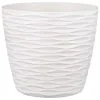 B&M Wave Effect Plastic Plant Pot - White -Garden Furniture Shop 366554 wave effects plastic plant pot white