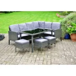 ALFRESCO LIVING Sorrento Large Dining Rattan Effect Corner Set