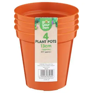 B&M Terracotta Plant Pots 4pk 3 B&M Terracotta Plant Pots 4pk
