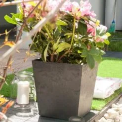 B&M Sonata Planter 33cm - Pewter -Garden Furniture Shop 377689 sonata planter pewter 33cm