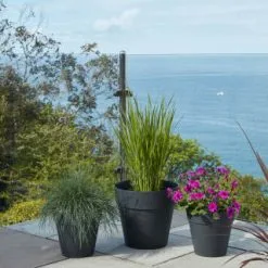 B&M Soho Pot Planter - Charcoal 28cm -Garden Furniture Shop 378389 385058 381595 soho planter charcoal 38cm 28cm 17cm 2 1