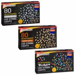 Eveready Solar Powered LED String Lights 80pk - Multicolour -Garden Furniture Shop 379212 379213 379215 80pk eveready led string lights main