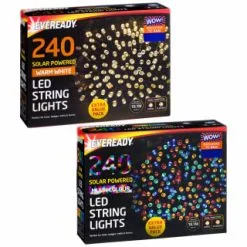 Eveready Solar Powered LED String Lights 240pk - Warm White -Garden Furniture Shop 379220 379223 240pk eveready led string lights main 1