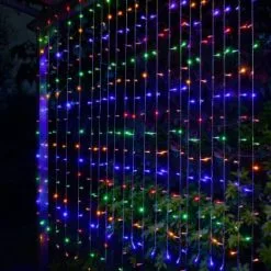 Mason & Jones - Solar Specialists Solar Powered LED Curtain 180cm - 266 Multicolour Lights
