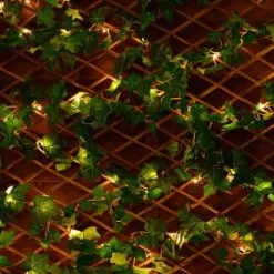 Mason & Jones - Solar Specialists Solar Powered 5m Artificial Ivy Leaf Garland 60pk - Warm White LED