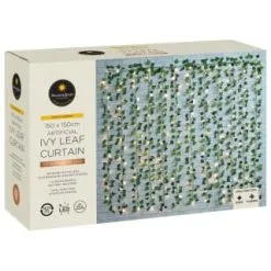 Mason & Jones - Solar Specialists Solar Powered Artificial Ivy Leaf Curtain 150cm -Garden Furniture Shop 379257 manson and jones 192 ivy leaf curtain led lights warm white
