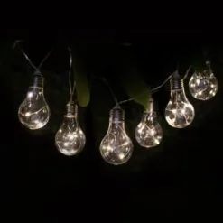 Mason & Jones - Solar Specialists Solar Powered 12 Clear Light Bulb String LED Lights - Warm White