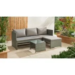 ALFRESCO LIVING Sorrento Reversible Rattan Effect Corner Sofa Set 2pc -Garden Furniture Shop 379294 379446 sorrento reversible rattan corner set 3