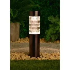B&M Glass Top Solar Post Light -Garden Furniture Shop 379310 glass top solar post light black nickle 3