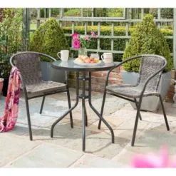 ALFRESCO LIVING Valencia Armchair Bistro Set 3pc