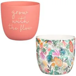 B&M Superbloom Sun Ceramic Plant Pots 3pk - Floral 13 B&M Superbloom Sun Ceramic Plant Pots 3pk - Floral -Garden Furniture Shop 379332 3pk superbloom ceramic plant pots group