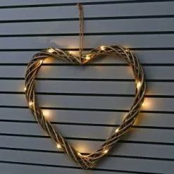 Mason & Jones - Solar Specialists Solar Powered Wicker Heart - White LED