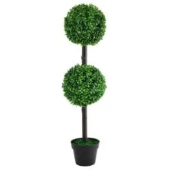 Mason & Jones - Solar Specialists Solar Powered Two Ball Topiary Tree - White LED 93cm
