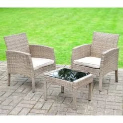 ALFRESCO LIVING Valencia Armchair Bistro Set 3pc