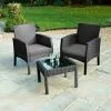 ALFRESCO LIVING Bali Armchair Bistro Set 3pc -Garden Furniture Shop 379459 bali rattan 3 pc armchair bistro set