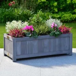 Mason & Jones - Gardening Specialists Wooden Oblong Folding Planter - Grey