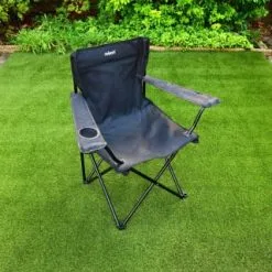 Rolson Folding Camping Chair With Cup Holder - Black