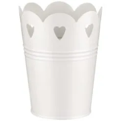 B&M Heart Tin Decorative Planter - Cream