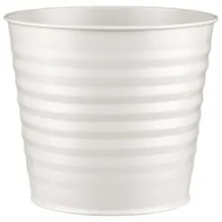 B&M Ribbed Matt Tin Planter - Cream
