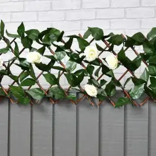 Mason & Jones - Gardening Specialists Expanding Artificial Rose & Leaf Trellis 180 X 30cm 4 Mason & Jones - Gardening Specialists Expanding Artificial Rose & Leaf Trellis 180 X 30cm - Image 2