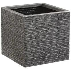 B&M Large Square Planter - Pewter