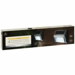Mason & Jones - Solar Specialists Solar Powered Stainless Steel Fence Lights 4pk -Garden Furniture Shop 382952 4pk mason and jones stainless steel fence and path lights 2