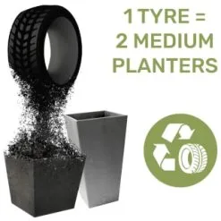B&M Octavia Planter 38cm - Slate -Garden Furniture Shop 383769 383770 383772 383773 octavia planter slate pewter 28cm 38cm 2 2