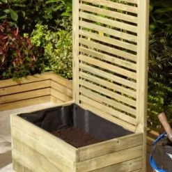 Rowlinson Aston Rectangular Lattice Planter -Garden Furniture Shop 385865 aston rectangular planter with trellis 3