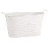 B&M Ribbed Matt Tin Trough With Handles - Cream -Garden Furniture Shop 392741 simply garden ribbed tin trough white