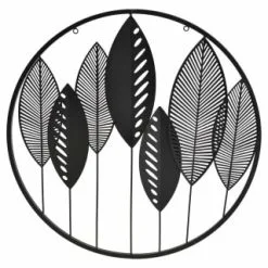 B&M Round Leaf Metal Wall Art