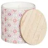 B&M Ceramic Candle With Wooden Lid - White