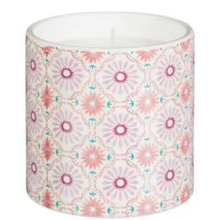 B&M Ceramic Candle With Wooden Lid - White -Garden Furniture Shop 392775 large printed ceramic candle with wooden lid white 3